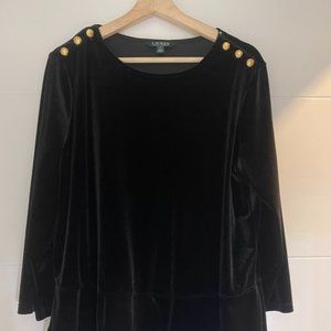 Ralph Lauren Georgette-Velvet Tunic Top